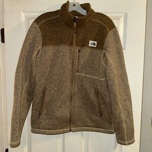 The North Face Mens Gordon Lyons Fleece Jacket Full Zip Sweater Brown Tan Size M
